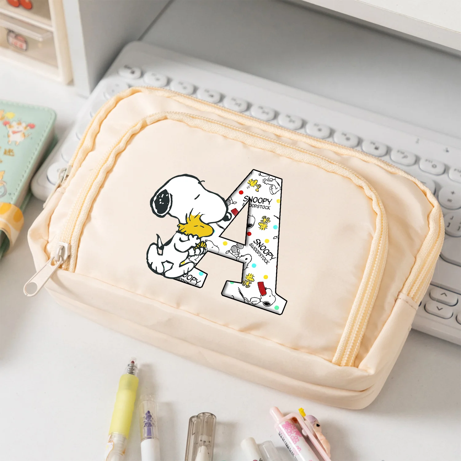 

Snoopy Pencil Case 3 Layers Storage Bag Holder Pouch Large Capacity Pen Box Student Pen Cases Stationery Supplies Boy Girl Pouch