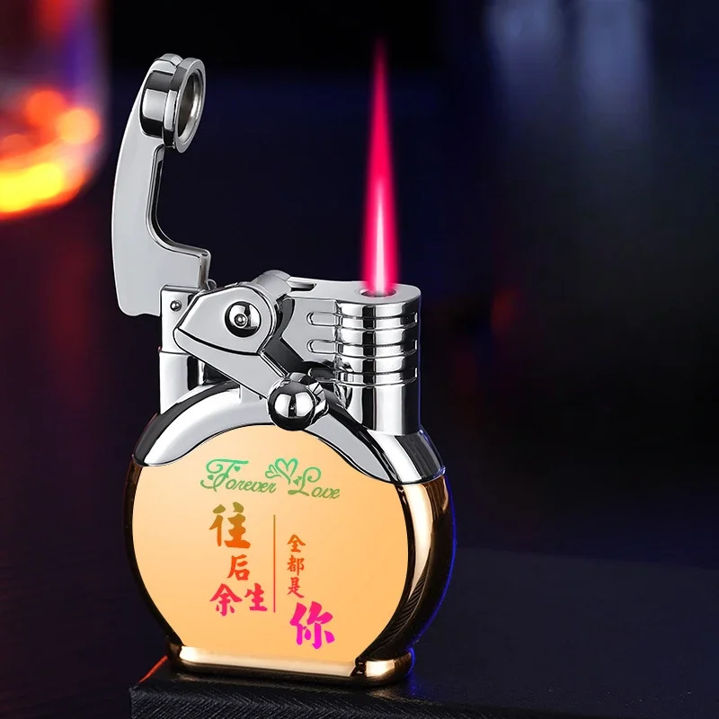 Trendy and Colorful Rocker Arm Windproof Lighter Flash Seven Color Light Personalized Lighter Cigarette Accessories for Men 2025 - Image 4