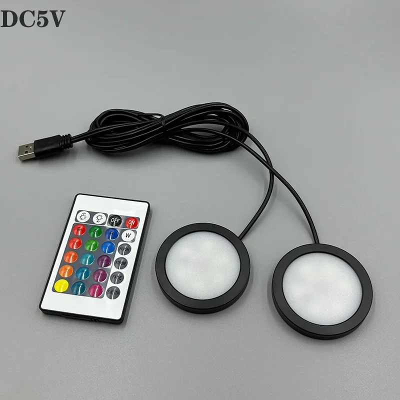 Led Spotlight 3W 6W USB plug 2 in One 3W USB DC5V RGB With Remote Jewelry Cabinet Showcase Counter Lamp Ceiling Mini Spot Light