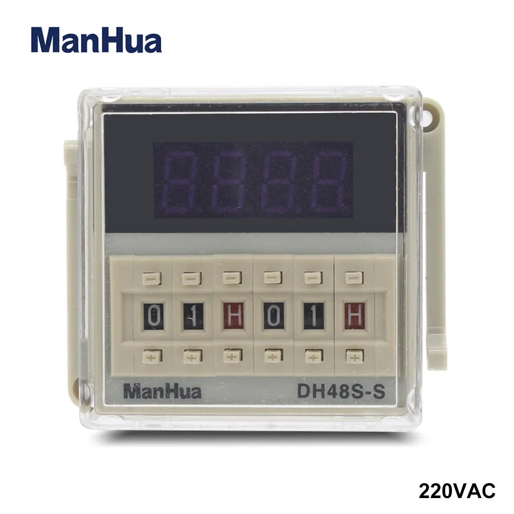 ManHua DH48S-S 0.1s-990H 220VAC Repeat Cycle SPDT Programmable Timer Relay Time Switch Relay with 8 Pins Socket Base