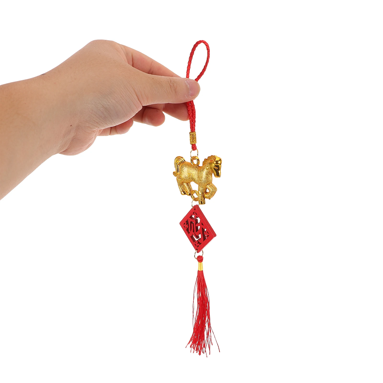 

8pcs Horse Pendant Chinese New Year Decorations Traditional Wooden Hanging Ornaments for Indoor Outdoor Use Spring Festival