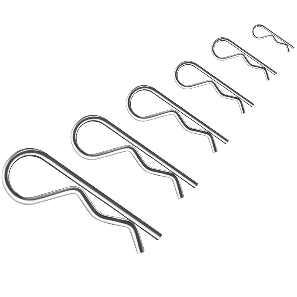 Heavy Duty Zinc Plated R Type Cotter Pin Kit 100PCS Carbon Steel Assortment for Automotive Fastening Needs with Organizer Box