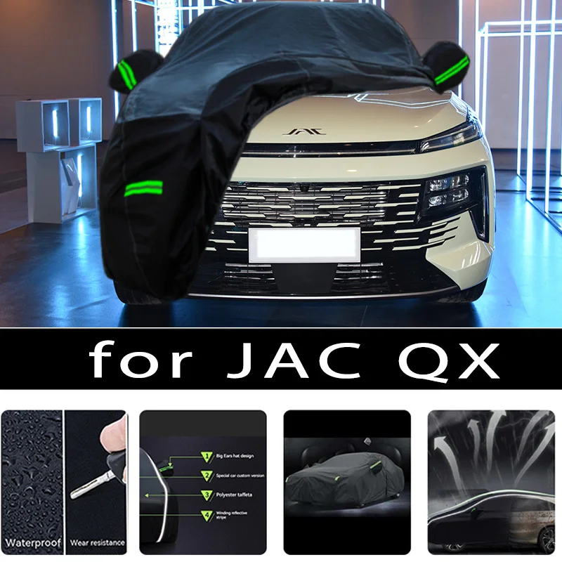 

For JAC QX Car Covers Outdoor Waterproof Sun Rain Snow Protection UV Auto Cover 190T Car Protective Full Covers