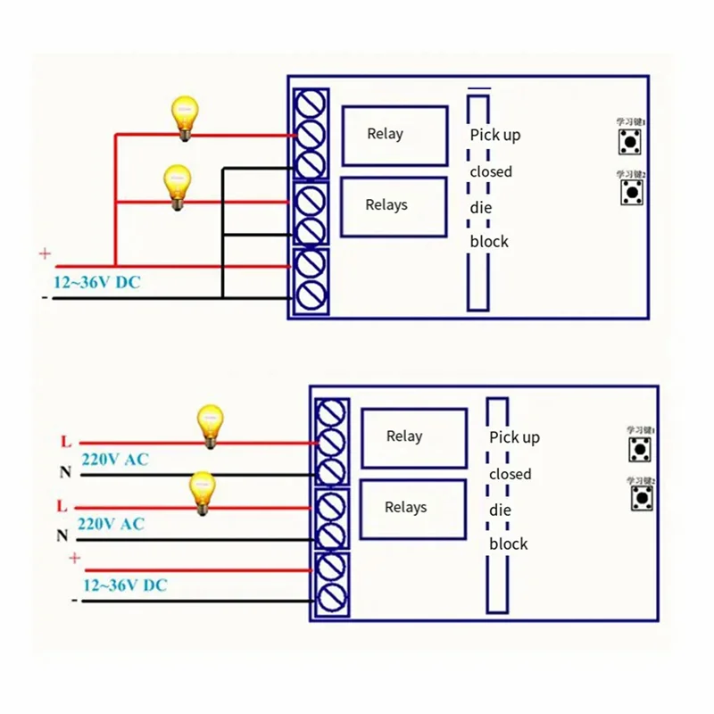 ABPR-Wifi RF Rolling Code Garage Gate Sliding Door Opener Tuya Smart Switch Wireless Remote Control 12V 24V Receiver