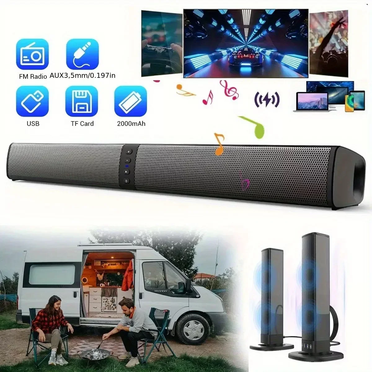 BS36 TVサウンドバースピーカー ホームシアターサブウーファー ワイヤレスBluetoothスピーカー 3Dサラウンドステレオサウンドバー DSPチップ ミュージックセンター