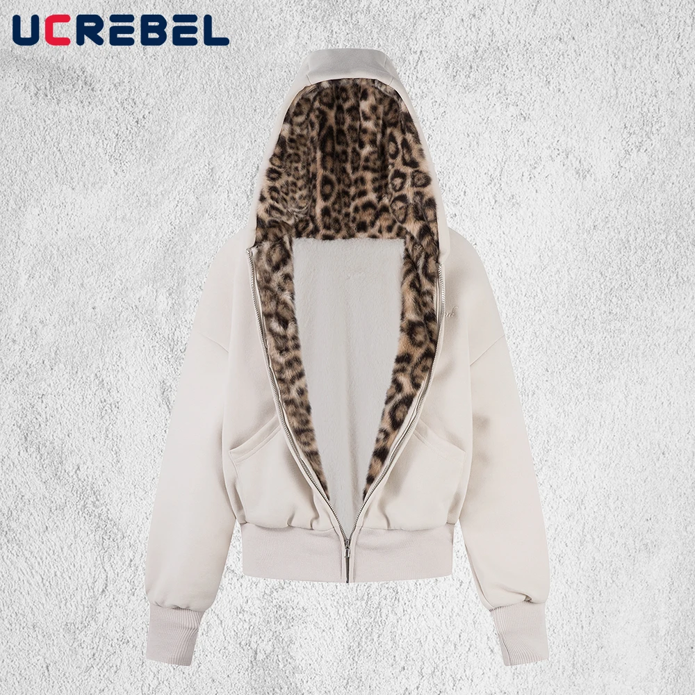 

Леопардовая стеганая куртка с капюшоном, мужская зимняя толстая уличная флисовая верхняя одежда с карманами и длинными рукавами, мужская