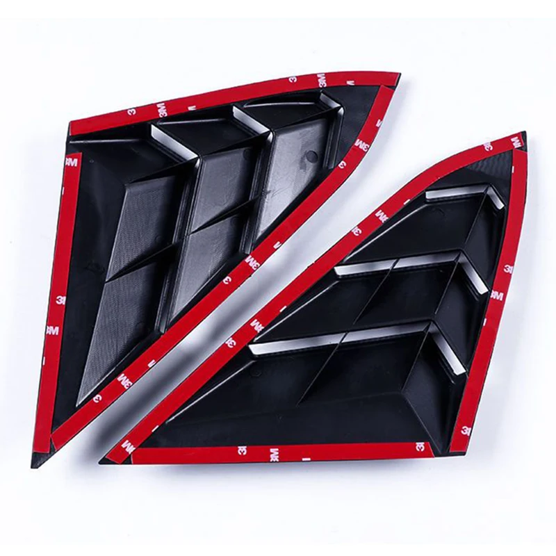 Car Exterior Carbon Fibre Rear Window Triangle Pillar Trims Conlum Molding Cover for Honda Civic 10th 2016-2020 Body Accessories