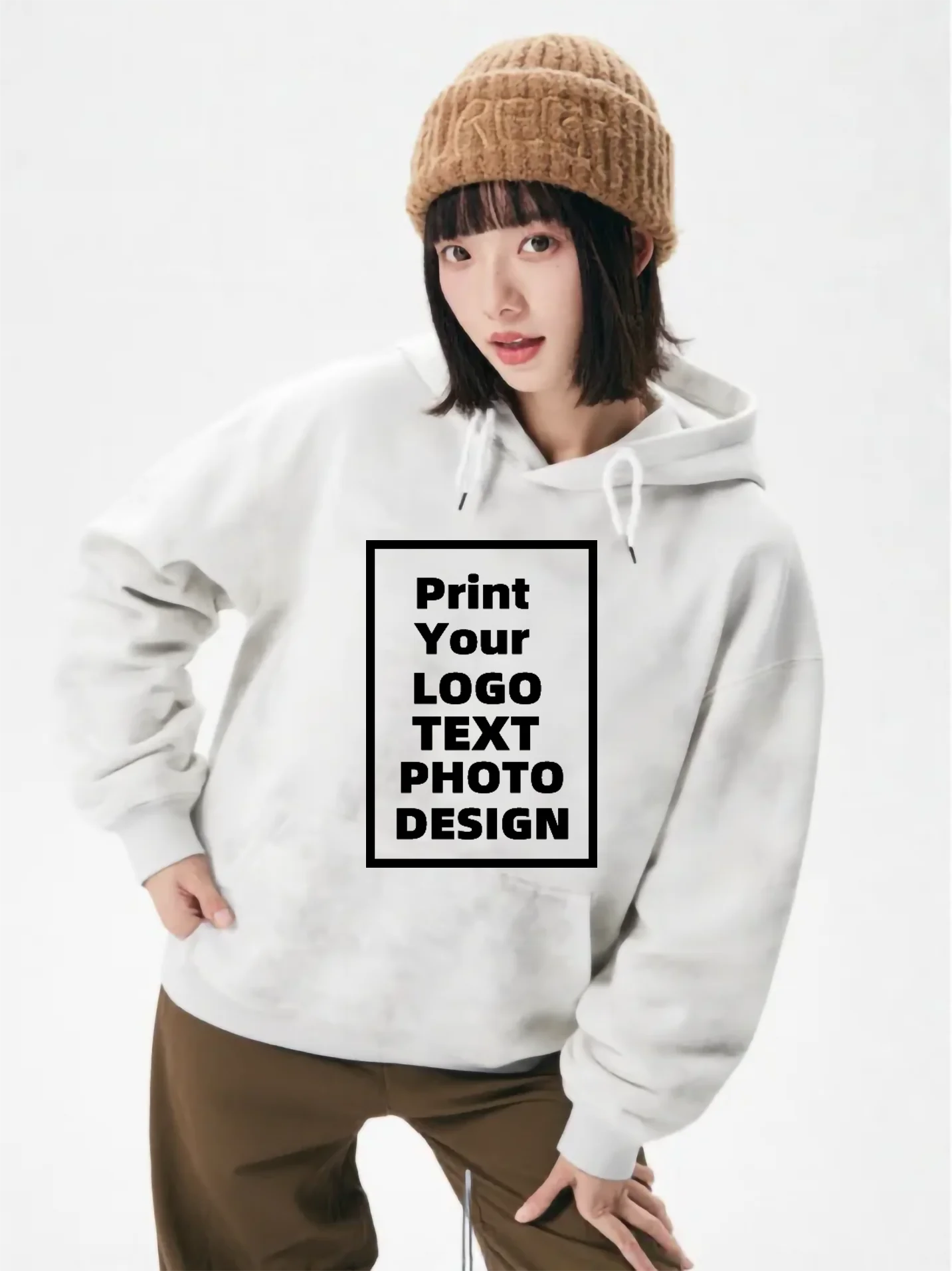 Personalisiertes Logo, personalisierte Hoodies, Komfort-Sweatshirt, Student, lässig, individueller Druck, Text, DIY-Hoodie, modische Kapuzenkleidung für Damen