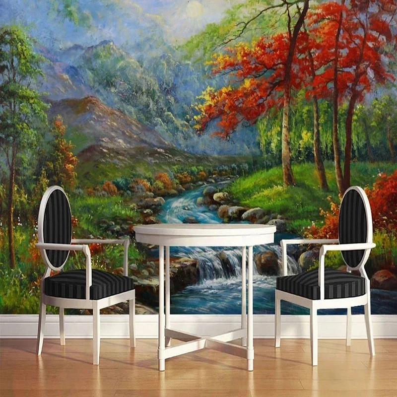 

European Style Water Forest Landscape Photo Wall Mural For Bedroom Living Room Sofa Backdrop Decor Non-woven 3D Wallpaper