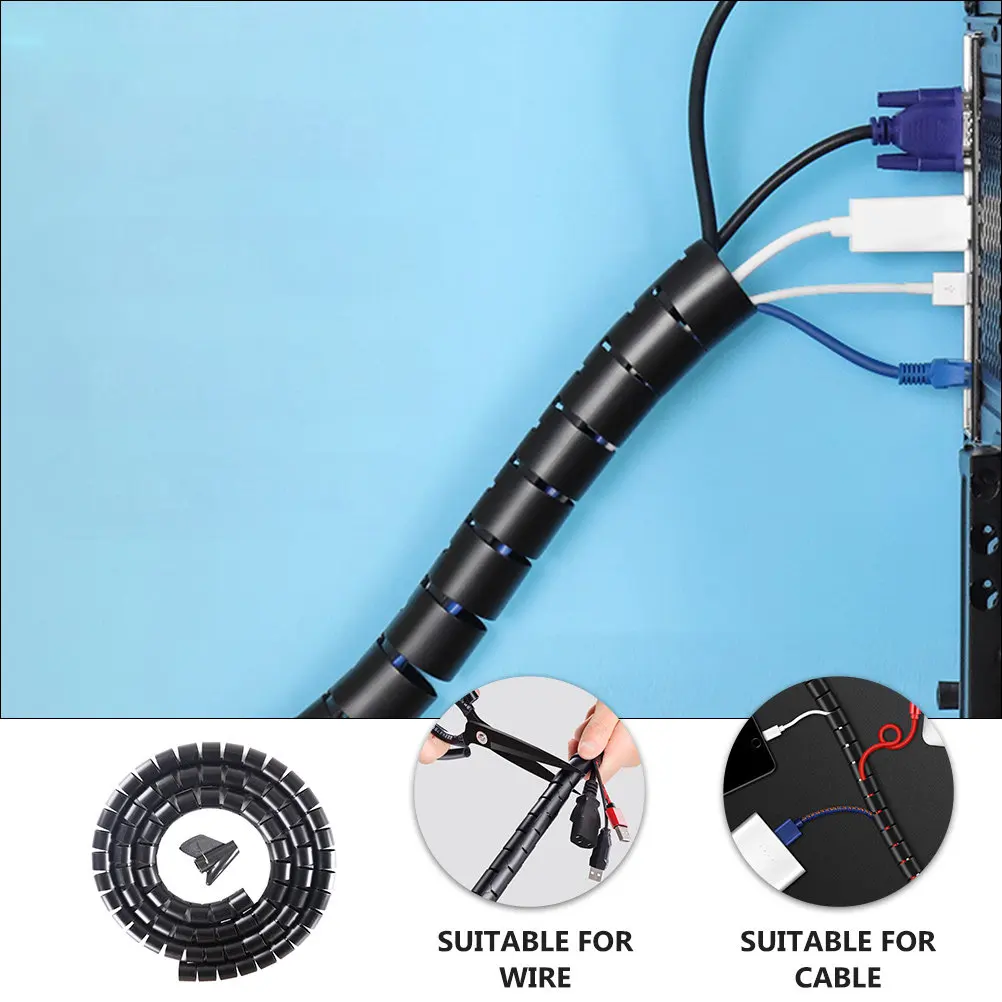 

1 комплект спиральных органайзеров для кабелей, защита от перегибов, высококачественная защита от перегибов для проводов, износостойкая защита для кабелей из ПЭТ