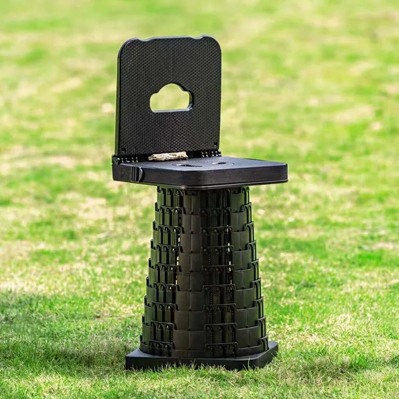 Backrest Retractable Stool Large Household Foldable Stool Portable Adjustable Outdoor Travel Fishing