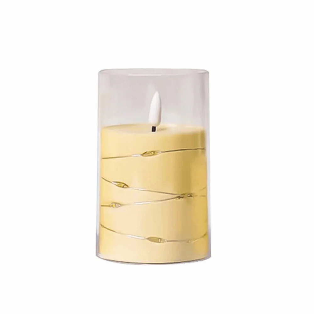 

Creative Electronic Candle Light Cordless Decorative Warm Glowing Candles with Light String Battery Operated
