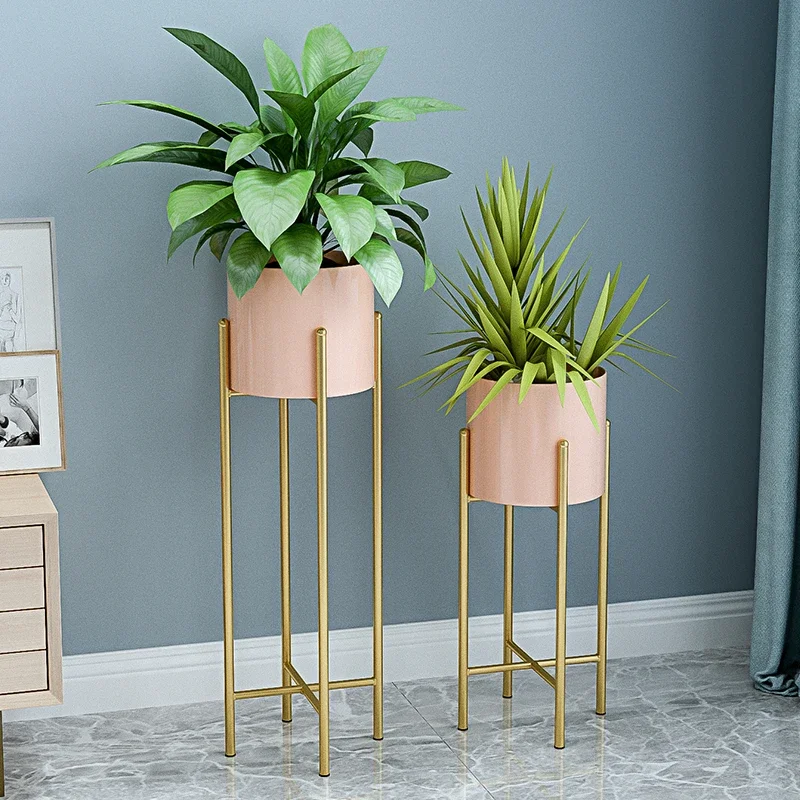 Quality Nordic Gold Floor Stand Ornaments, Artificial Flower, Simulation Plant Vase, Home Decoration, Living Room