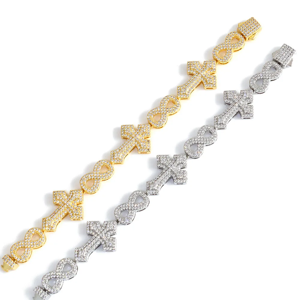 

New Unlimited Chain Men's Hip Hop Ice Bracelet Shining Cubic Zirconia Luxury Cuban Jewelry Rap Singer Accessories