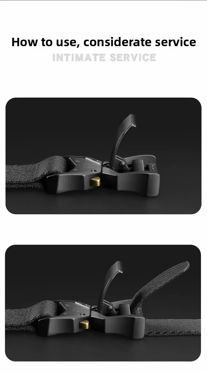 Taktischer Gürtel für Herren, mit automatischer Schnalle, ohne Metall, aus Kunststoff und Nylon, militärischer Gürtel, strapazierfähig, für Outdoor-Aktivitäten, Abenteuer, Training, als Taillengürtel für Hosen. – Detail 3
