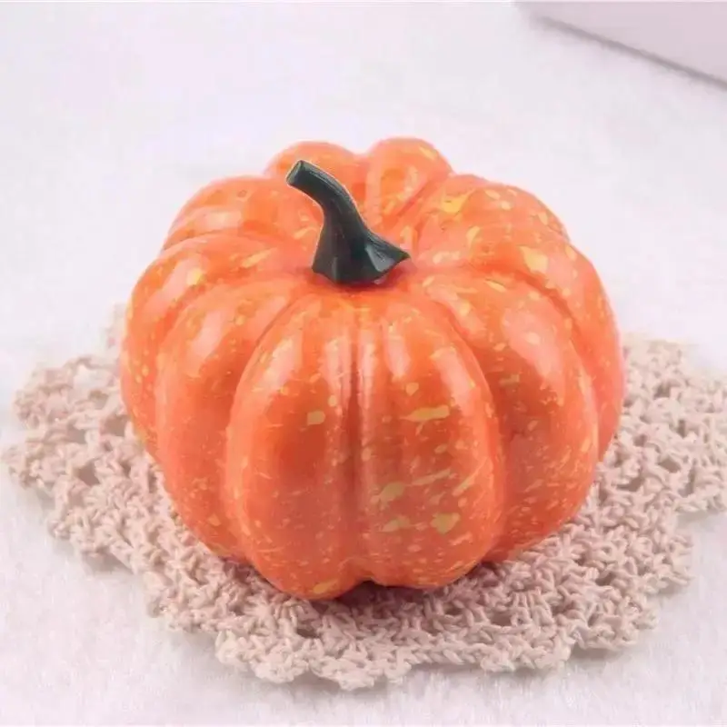 Mini calabazas artificiales de espuma para decoración de Halloween, calabazas de Color naranja, suministros para fiestas y festivales del hogar, 5 uds.