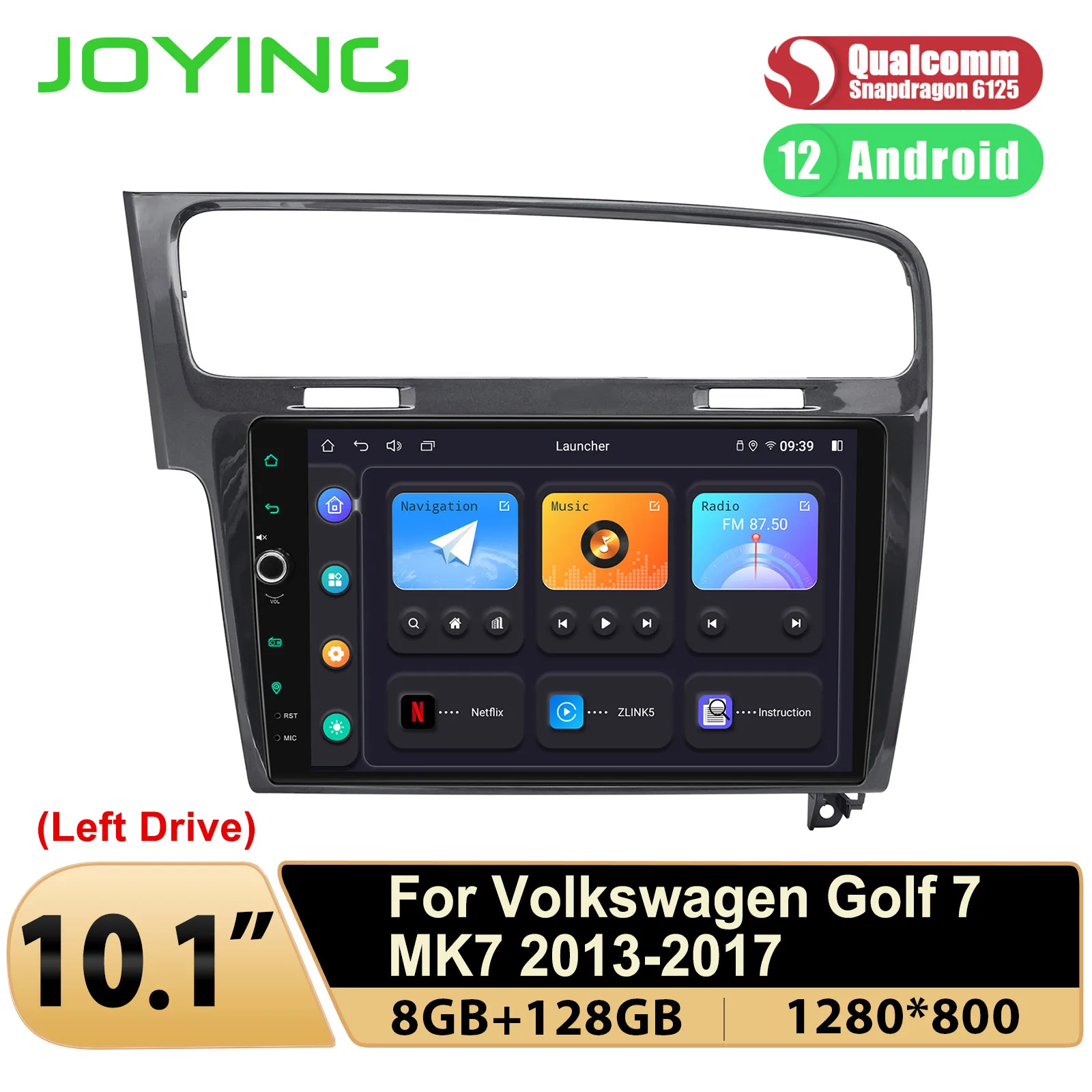 

Joying 10.1''1280X800 Screen Android Car Radio Stereo Autoradio For Volkswagen VW Golf 7 MK7 2013-2017 With Canbus Plug and Play