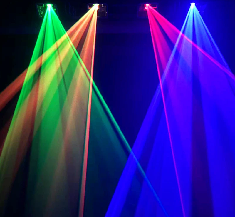Vierobjektiv-RGBY-Laserprojektor mit vier Linsen, DJ-Disco-Partylicht, Weihnachtsdekoration, DMX-Laserlicht, geeignet für DJ KTV Disco – Detail 7
