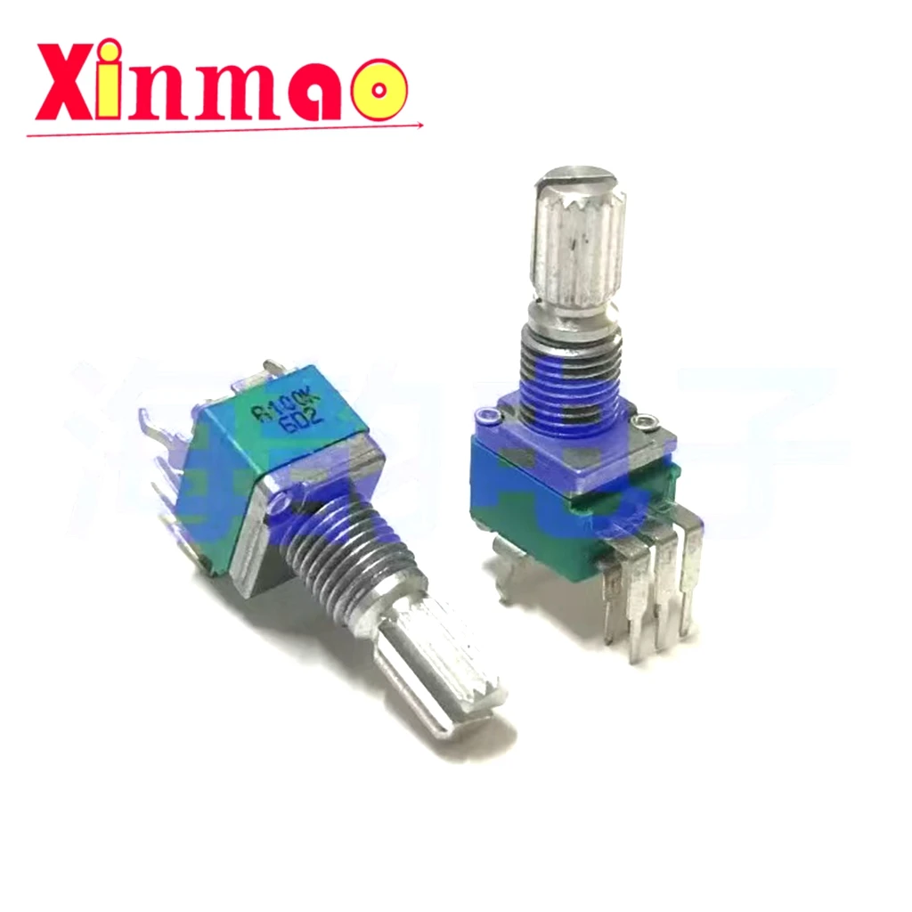 1PCS Taiwan made RK097 dual vertical potentiometer B50K/100K mixing console amplifier speaker volume adjuster 17MM