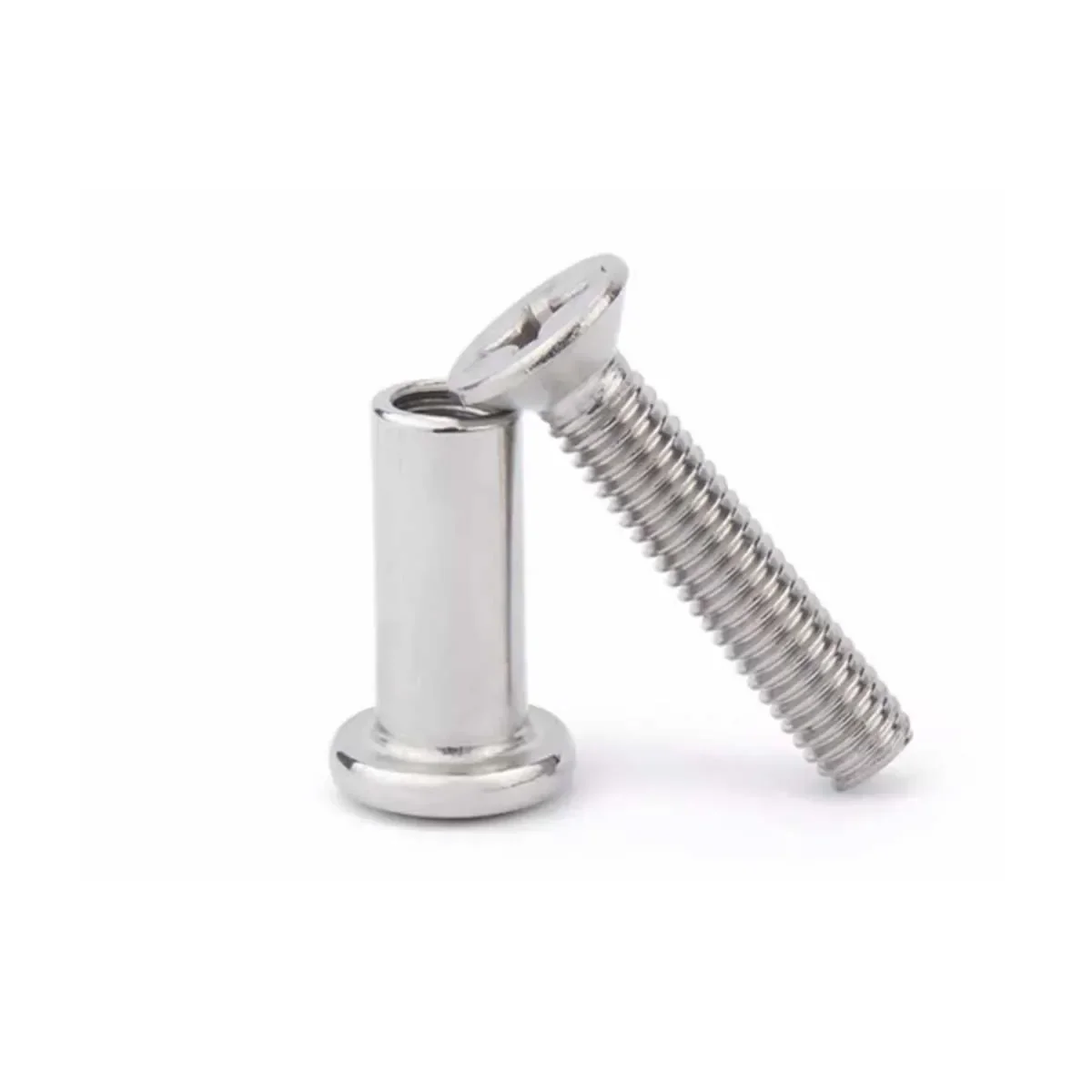 304 Stainless Steel Cross Countersunk Head Locking Screw And Nut Combination/Plywood Furniture Connection M6M8