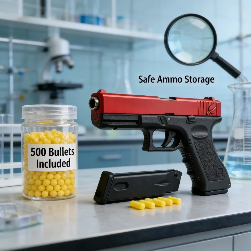 G17 دليل رصاصة طرية مسدس لعبة مسدس هواء عالي الجودة مجلة سفلية ليزر لعبة رياضية خارجية هدية للأطفال