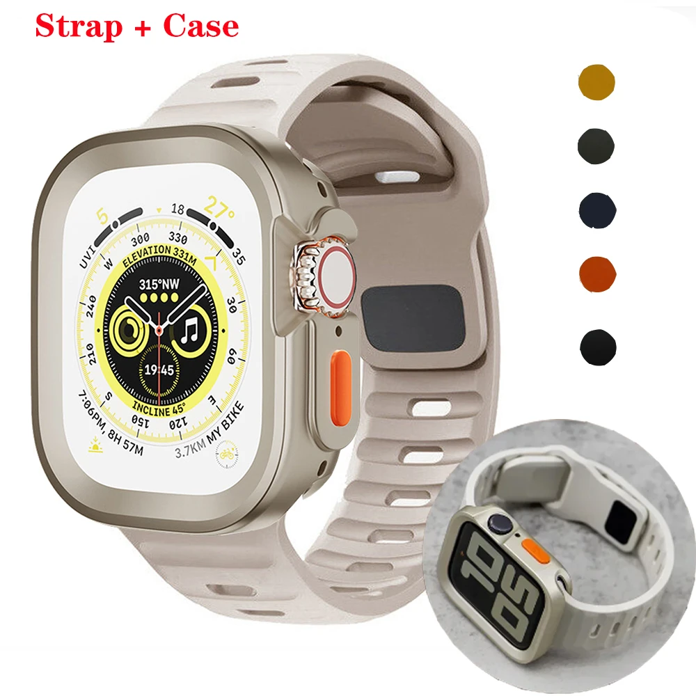 Silikon armband TPU Gehäuse für Apple Watch Ultra 2 1 Abdeckung Lünette Rahmen für iwatch 6 8 7 9 49mm 45mm 41mm 44mm 40mm Protector Stoßstange