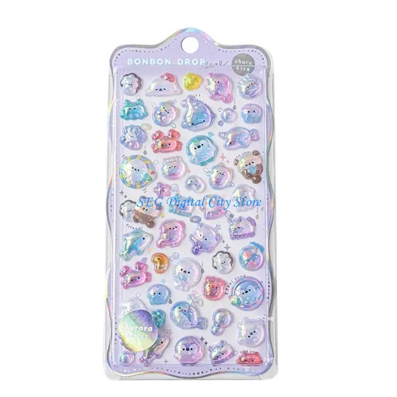 U75B Embossed Sticker Set Adorable Relief Sticker for Crafting and Decorating