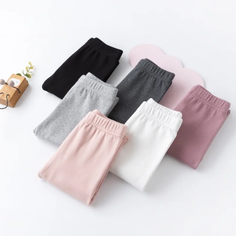 Neue Leggings für Mädchen, schlichte Hosen für Mädchen, lässige, elastische Hosen für Babys, schmale Hosen für Kinder, zum Tragen über anderen Kleidungsstücken, für Frühling und Herbst. – Detail 4