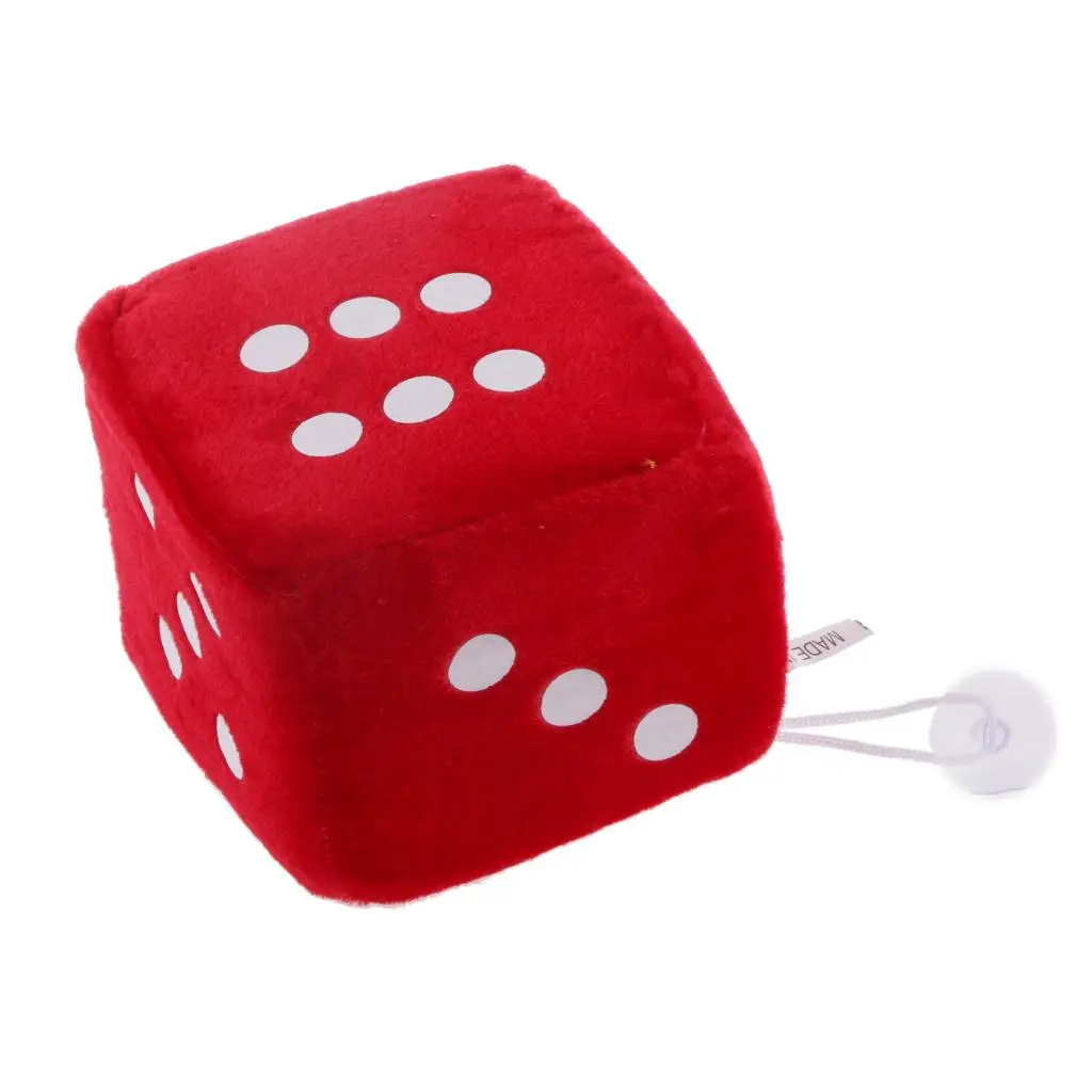 

4 inch Soft Stuffed Plush Toys Dice Cube Car Window Mirror Hanger Sticky Decor Birthday Party Favors Novelty Toys Gift 10x10x10
