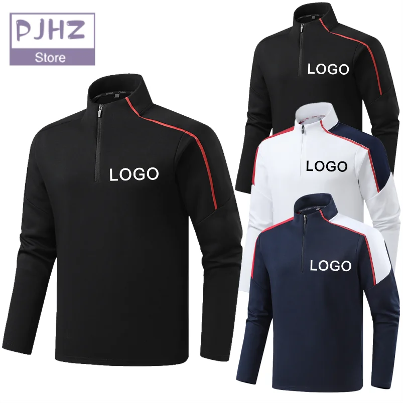 Half-zip Stand Collar Sports Sweatshirt Jacket Training Wear Games Jerseys Soccer Long-Sleeved Sportswear Customized Logo