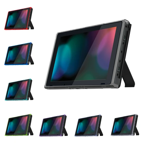 Imagen 1 del producto eXtremeRate Marco frontal de placa frontal de repuesto de carcasa DIY con botones de encendido de volumen para consola de interruptores NS - Serie transparente