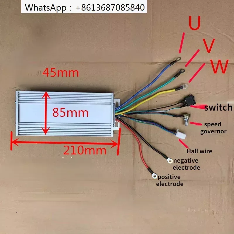 

DC12V-24V 800W 40A контроллер бесщеточного двигателя, регулятор скорости постоянного тока, трехфазный для высокомощного бесщеточного двигателя, драйвер 210*85*45 мм