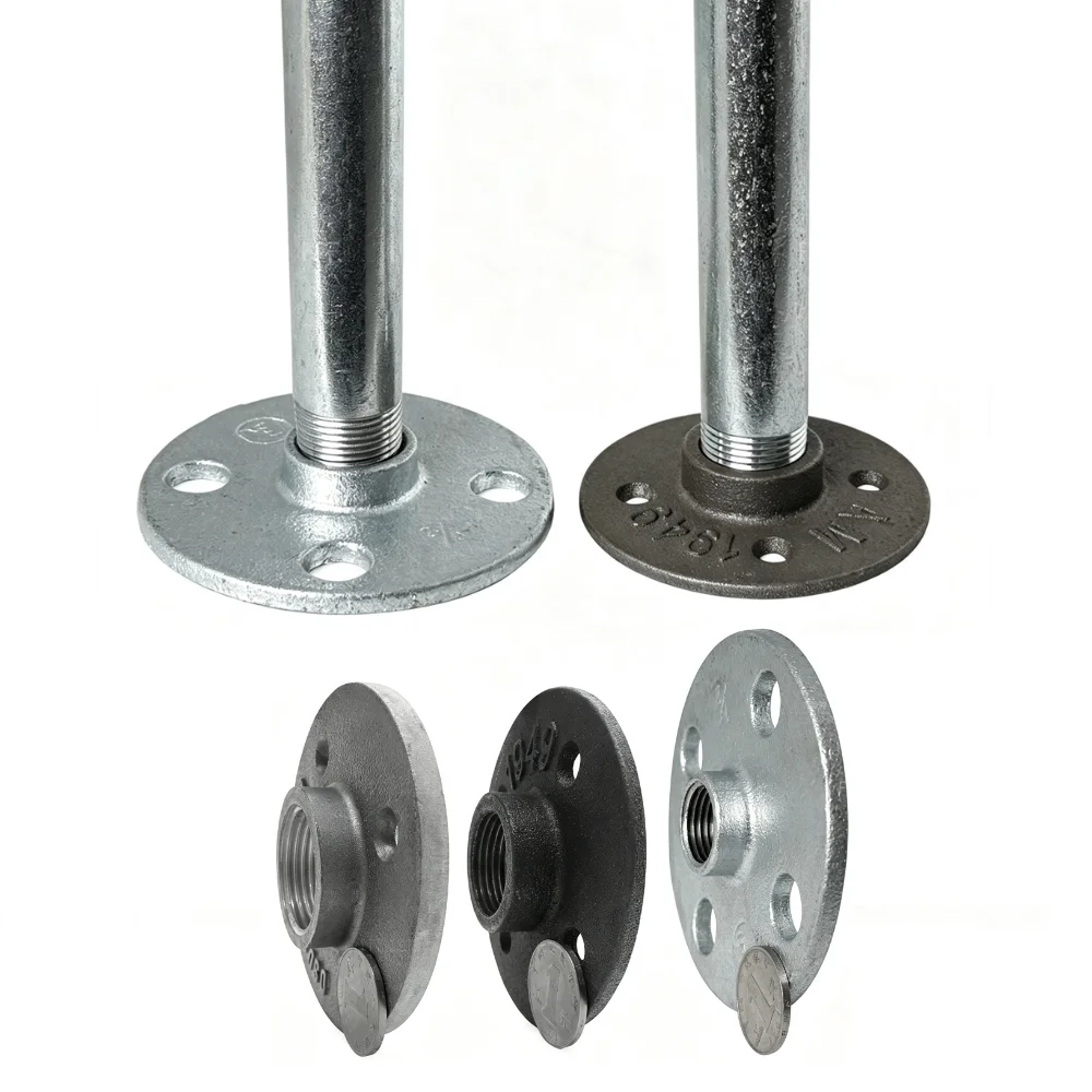 DN15-DN50 Iron/aluminum Alloy/malleable Cast Iron Pipe Fittings Wall Mount Floor Antique Flange Piece Hardware Tool Flanges
