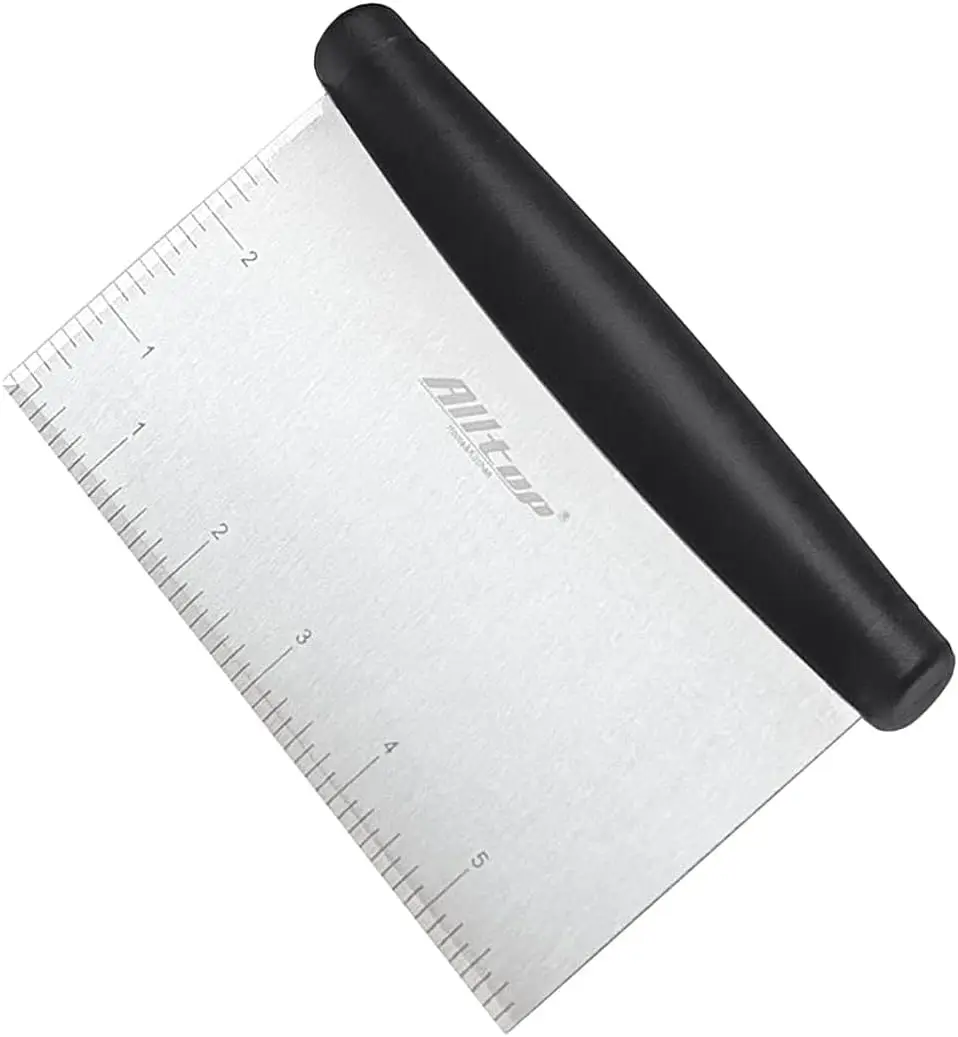 

Stainless Steel Bench Scraper & Chopper for Baking, Dough, Pizza, and Pastry - 1 Pack, Black