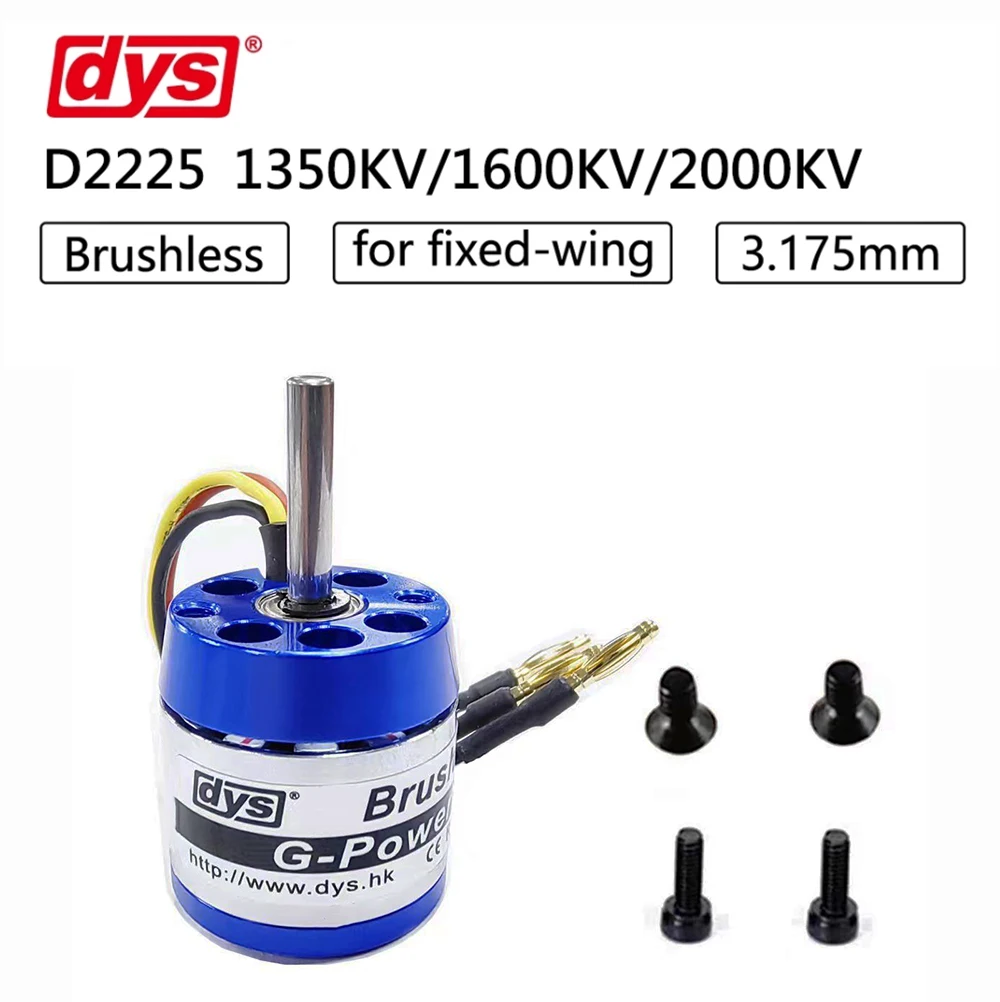 

DYS D2225 1600KV 1350KV 2000V Brushless Motor For RC Fixed-wing/MultiCopter/QuadCopter/Multi-axis aircraft