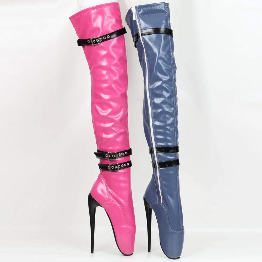 

7" Plain Stretch Thigh High Boots Unisex Adult Cosplay Ballet High Heels