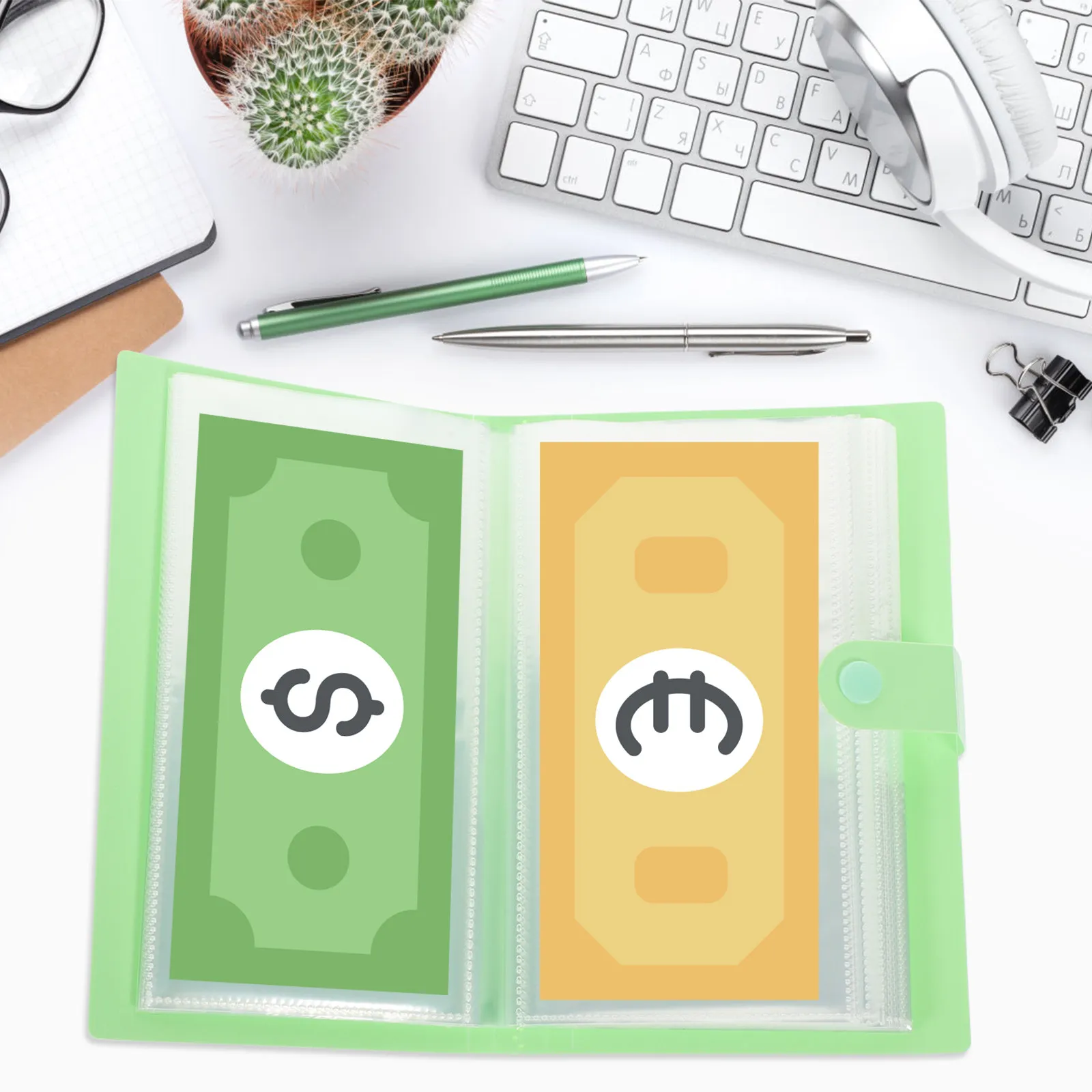 Money Collection Album Thick Flat Sealed Clear Texture Currency Holder for Paper Money Dollar Bills Coin Storage Ornamental