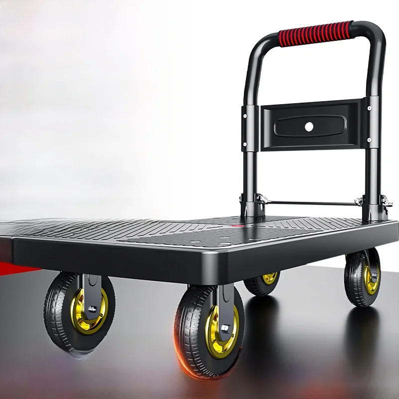 

Portable Lightweight Hand-Pulled Flaed ature Cart Convenient Moving Tru Foldable op Cart for Home Storage And O...