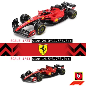 Bburago-Car Light Car, Ferrari SF23 16 # Leclerc 55 # Sainz, Formel 1 Simulation, Handwerkskollektion, F1 2023, 1:24 8 Hauptverkaufsautos Formel 1 - №6