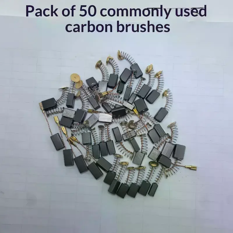 Electric Motor Carbon Brushes Set 5 Models Carbons Brushes Replacement Parts 50Pcs Electric Hammer Power Tool Maintenance Kits