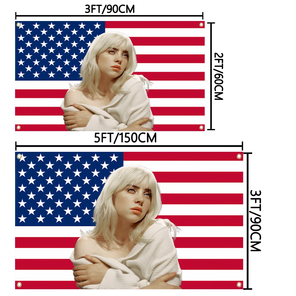 3x5ft 2x3ft العلم المغني البوب الأمريكي أسر من أي وقت مضى ديكور غرفة الموسيقى اختراق مزدوج للديكور