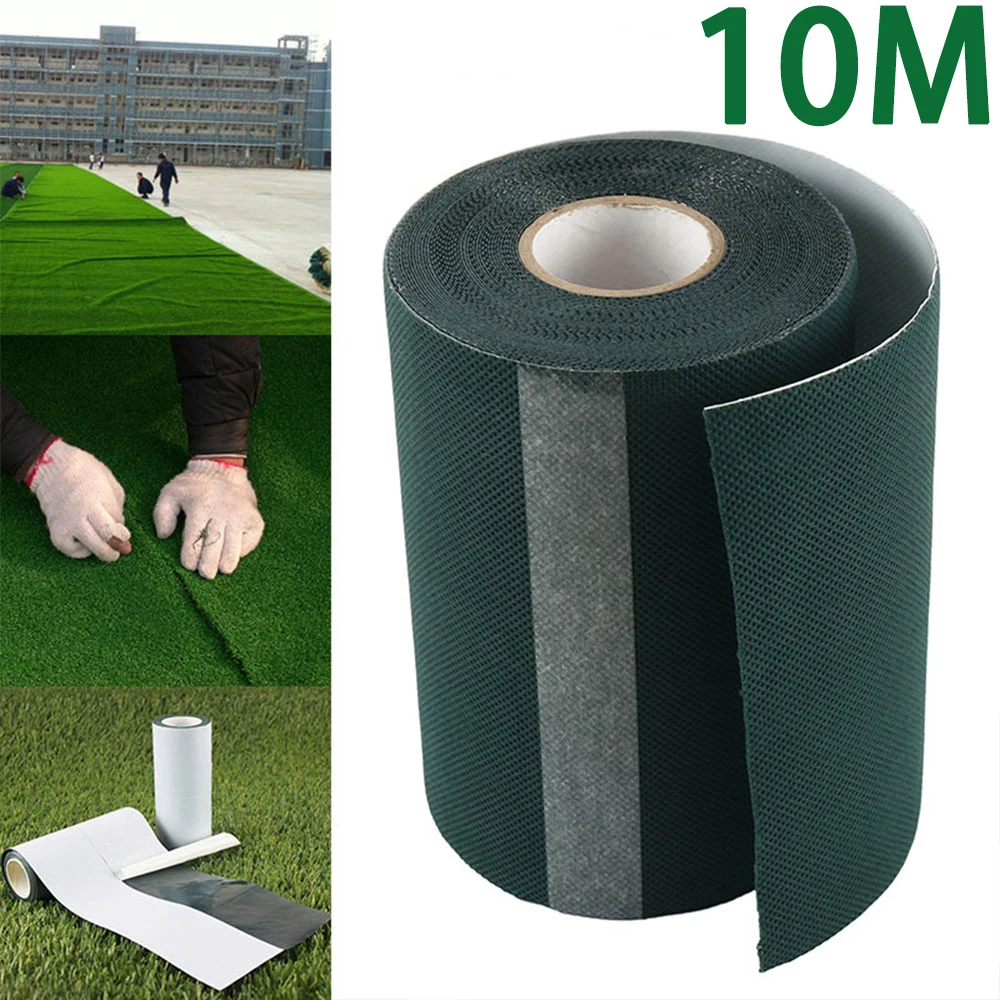 10M Artificial Grass Seam Tape for Lawn Glue-free Garden Lawn Green Tape Synthetic Lawn Grass Carpet Fixed Connection Tape