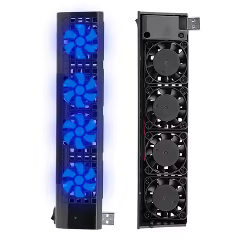 OSTENT 1PC Temperature Control Cooling Cooler Fans USB Side Mount Cooling Machine 4-Fans for Sony PS3 Game Console