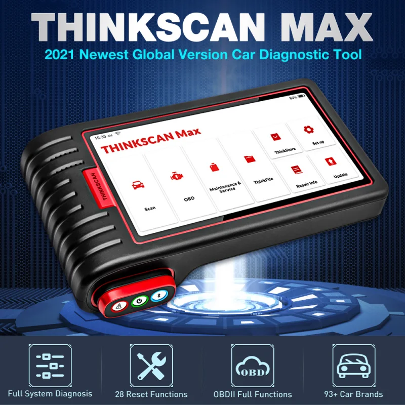 THINKCAR ThinkScan Max 2 Full System DiagnosticTools OBD2 Scanner 28 Reset Active Test PK CRP909 ThinkTool mini