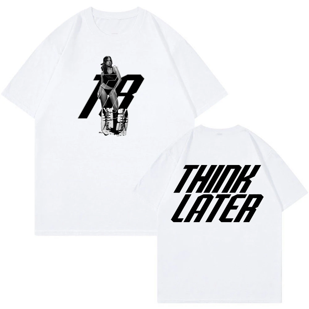 Tate McRae Think Later T-shirt Pop Singer 2024 Tour Merch Crewneck Short Sleeve Tee Men Women Streetwear Fashion Clothes