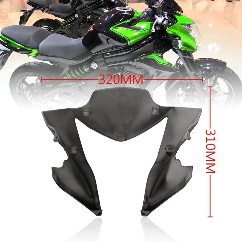Headlight Fairing Cover Windshield Plastic Headlight Protector Fairing Windshield Fits for ER6N 2012-2016, Black, Green