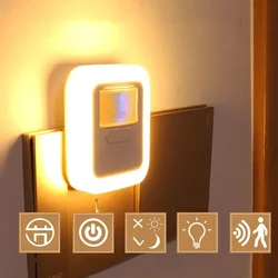 LED Smart Night Light com Sensor de Movimento, Luz Noturna, Ajuste De Brilho, Lâmpada Do Quarto, Escadaria Lâmpadas Decorativas