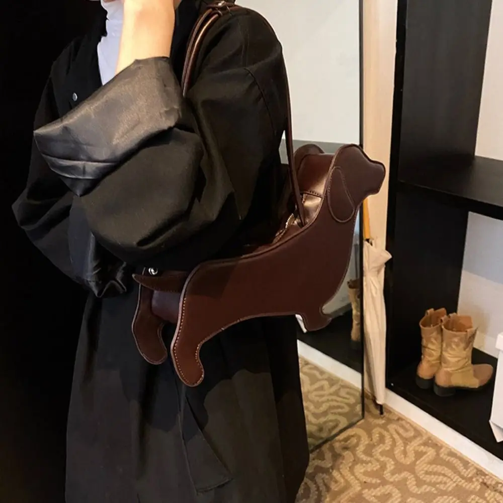 

Creative Sausage Dog Dachshund Dog Bag Three-dimensional Creative Animals Shoulder Bag Cute Pu Leather Cartoon Handbag Girls