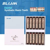 Dientes de resina sintética Dental, dientes de dentadura preformados artificiales acrílicos anteriores posteriores superiores e inferiores para prótesis Dental