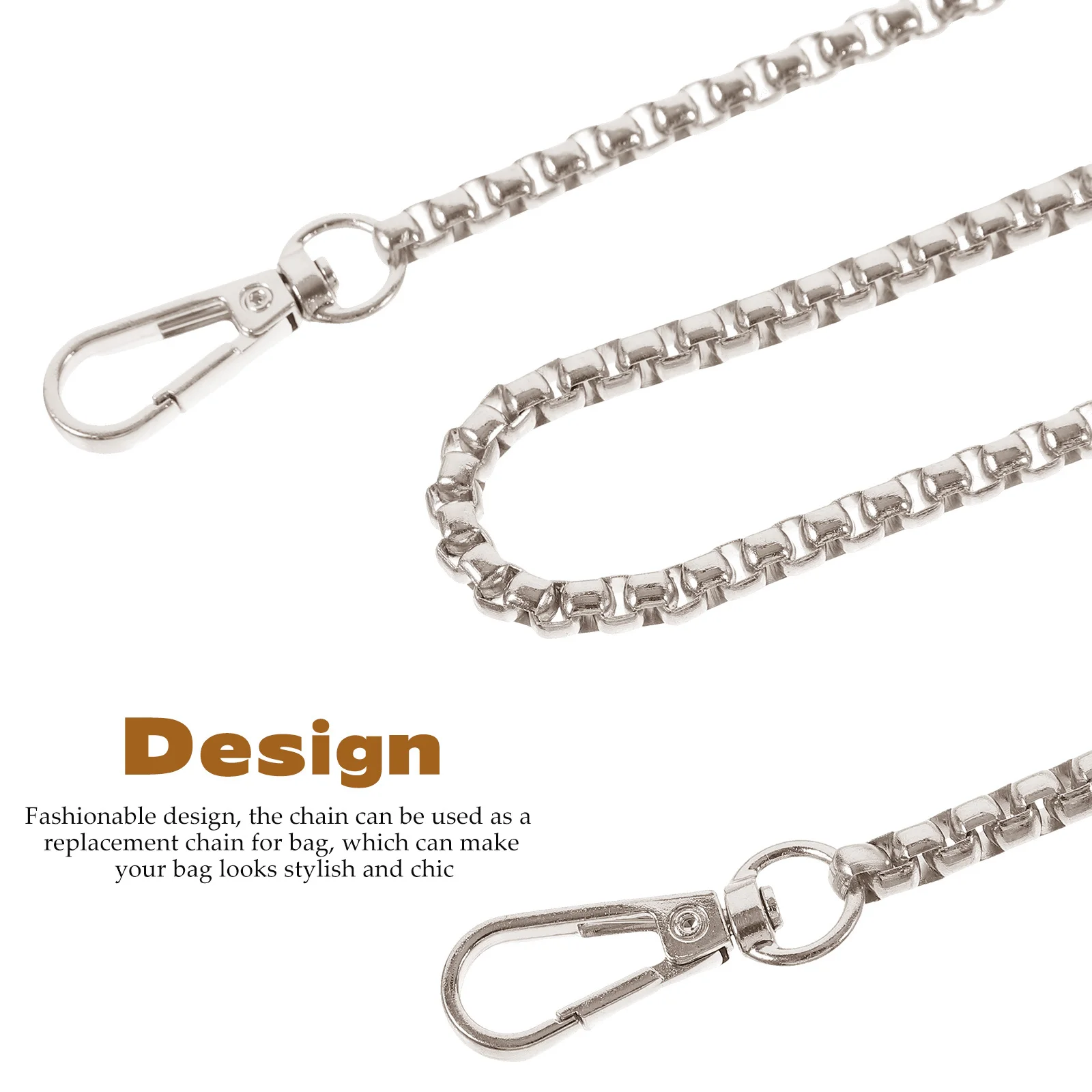 スムーズな仕上がりのバッグチェーン交換用、女性用ハンドバッグ用、シックな装飾チェーンストラップ、DIYバッグ製作用品、財布ハンドル